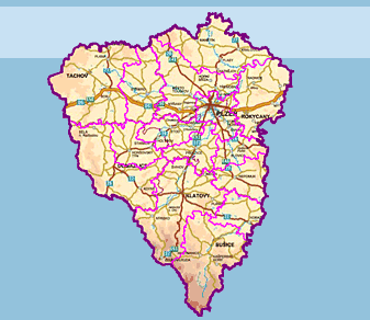 Mapa Plze�sk�ho kraje